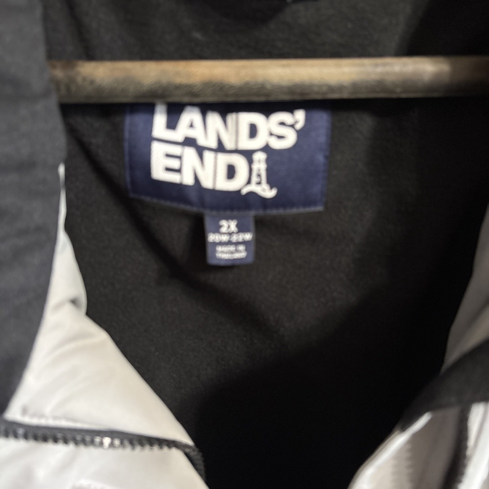 NWT Lands End Women's Gray Hooded 2X 20W-22W Squall Long Parka Stadium Coat - Picture 12 of 16